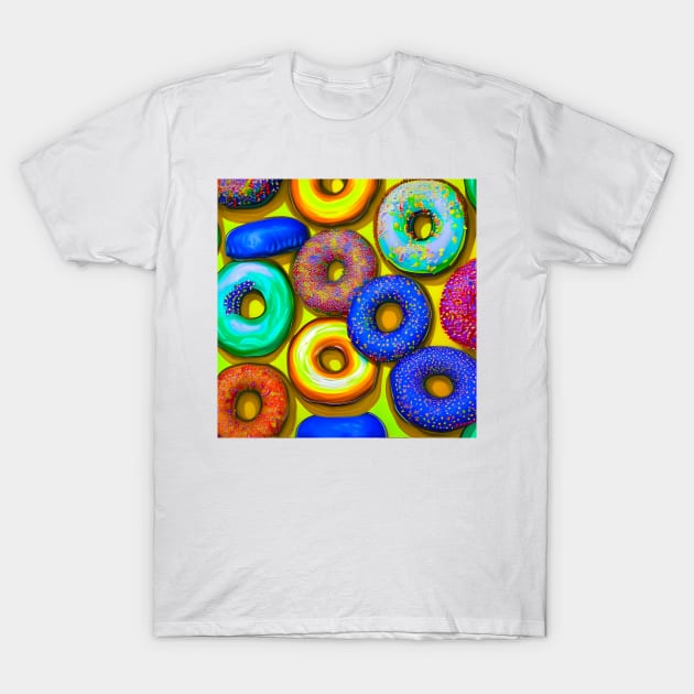 Colorful Donuts Yellow T-Shirt by BlakCircleGirl